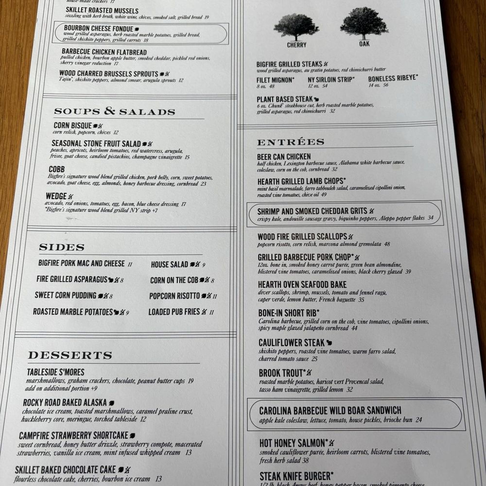 Bigfire - Food menu - American Near Me - Orlando, Florida Bigfire - Food menu - American Near Me - Orlando, Florida