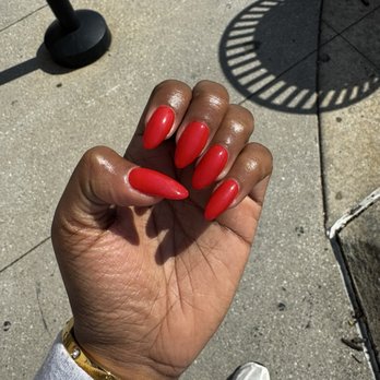 Cleopatra Nails - Gel 137 true red acrylic full set - Nail Salons Near Me - East Point, Georgia