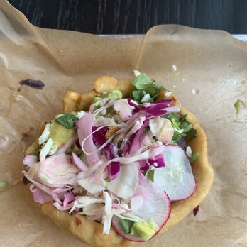 Bárbaro Taquería - This is stuffed with retried black beans, fresh guacamole, topped with radish and slaw. Delicious - Mexican Near Me - Chicago, Illinois Bárbaro Taquería - This is stuffed with retried black beans, fresh guacamole, topped with radish and slaw. Delicious - Mexican Near Me - Chicago, Illinois