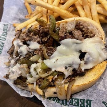 Beef 'O' Brady's - Philly cheesesteak with extra cheese - Sports Bars Near Me - Lubbock, Texas Beef 'O' Brady's - Philly cheesesteak with extra cheese - Sports Bars Near Me - Lubbock, Texas