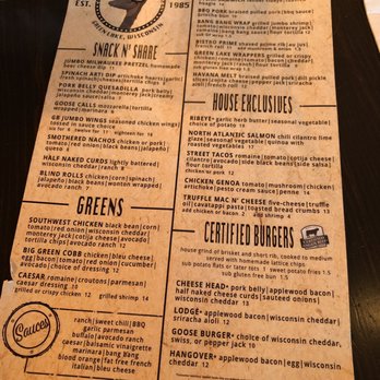 Goose Blind Grill & Bar - Menu--front side - American Near Me - Green Lake, Wisconsin Goose Blind Grill & Bar - Menu--front side - American Near Me - Green Lake, Wisconsin