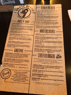 Menu photo 4 Goose Blind Grill & Bar Green Lake, WI Menu photo 4 Goose Blind Grill & Bar Green Lake, WI