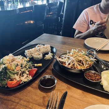 Browns Socialhouse Albany - Chicken Kapon Lettuce Wrap and Sushi Salad - Pubs Near Me - Edmonton, Alberta