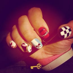 Late post but I just made a yelp account! Alice in wonderland themed nails for the amazing October month Late post but I just made a yelp account! Alice in wonderland themed nails for the amazing October month