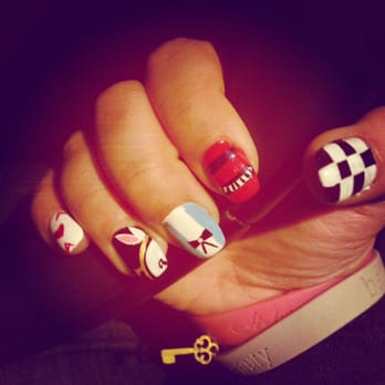 Lynwood Nails - Late post but I just made a yelp account! Alice in wonderland themed nails for the amazing October month - Nail Salons Near Me - Lynwood, California Lynwood Nails - Late post but I just made a yelp account! Alice in wonderland themed nails for the amazing October month - Nail Salons Near Me - Lynwood, California