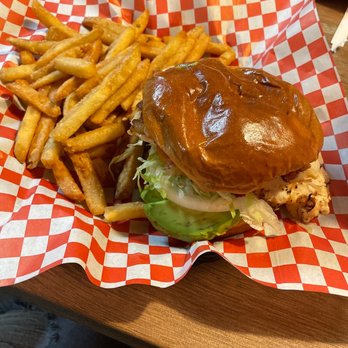 Red Wagon Burger - I did the California burger but with grilled chicken delicious - Fish & Chips Near Me - Puyallup, Washington Red Wagon Burger - I did the California burger but with grilled chicken delicious - Fish & Chips Near Me - Puyallup, Washington