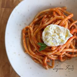 Lagana Foods - Lagana Pasta - Bucatini with Marinara and Burrata.