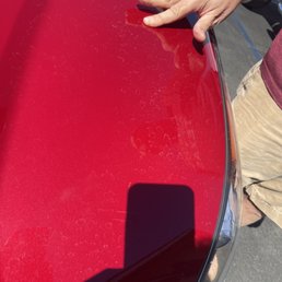 Water spots on hood and wouldn't run them out.