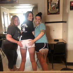 Stoney's Bar - IL girls showing off the new T Shirt