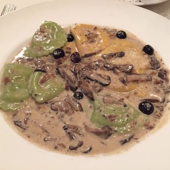 Celestino Restaurant - Half-moon Ravioli filled with Duck, Mushrooms and Blueberry Sauce - Italian Near Me - Pasadena, California Celestino Restaurant - Half-moon Ravioli filled with Duck, Mushrooms and Blueberry Sauce - Italian Near Me - Pasadena, California