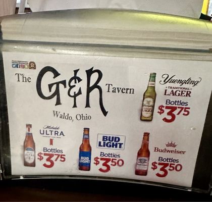 Menu photo 8 G & R Tavern Waldo, OH