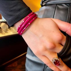 Yeager Jewelers - SOHO Magenta enamel & Diamond bracelets