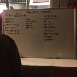 Taqueria Romero - Menu