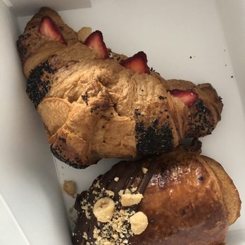 Solodko Boston - Chocolate hazelnut croissant and strawberry poppyseed croissant - Desserts Near Me - Walpole, Massachusetts