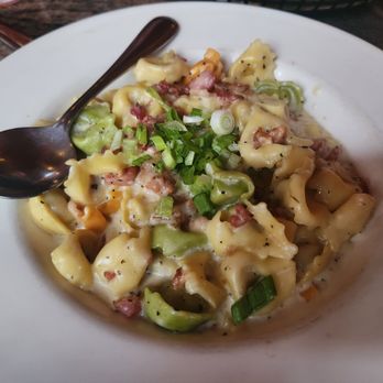 Pagliacci's - Hemingway a.k.a. tortellini in Alfredo w bacon - Seafood Near Me - Victoria, British Columbia Pagliacci's - Hemingway a.k.a. tortellini in Alfredo w bacon - Seafood Near Me - Victoria, British Columbia