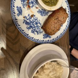 Cracker Barrel Old Country Store - Country Classics Sampler minus her side of grits I took.