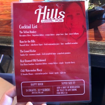 The Hills Pub - Anything on this cocktail list is SO GOOD - Pubs Near Me - La Mesa, California The Hills Pub - Anything on this cocktail list is SO GOOD - Pubs Near Me - La Mesa, California