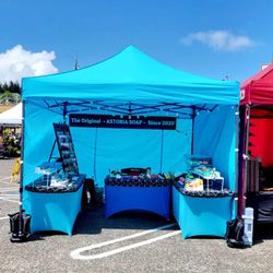Astoria Sunday Market - Astoria Soap booth with vegan soap, soy candles, soy wax melts, lip balm, hand-crocheted washcloths, and more.