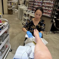 Pedicure at Versace nail shop