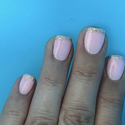 My French tips in powder nails My French tips in powder nails