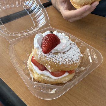 City Doughnuts - Strawberry cream donut and maple bar - Coffee & Tea Near Me - Reedley, California