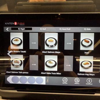 Kaiten Zushi - Menu on tablet-just tap to order. Photo and prices are clear. - Sushi Bars Near Me - New York, New York Kaiten Zushi - Menu on tablet-just tap to order. Photo and prices are clear. - Sushi Bars Near Me - New York, New York