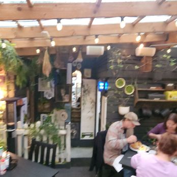 Wanda's Cafe + Bakery - 2nd, smaller garden dining area - Bakeries Near Me - Nehalem, Oregon