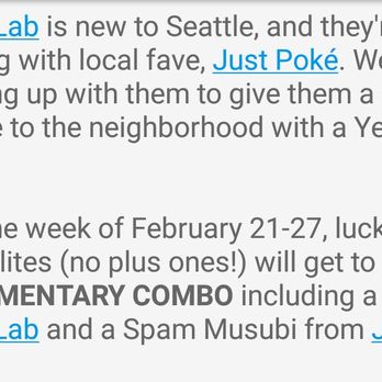Just Poké Fremont - Tasty YEE Perk (2/21/21) - Poke Near Me - Seattle, Washington Just Poké Fremont - Tasty YEE Perk (2/21/21) - Poke Near Me - Seattle, Washington
