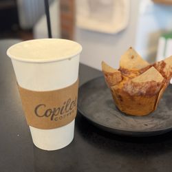Copilot Coffee Co - Tea latte and muffin