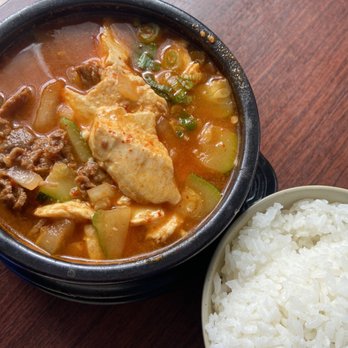 Go Go 7 - Spicy tofu soup with beef - Korean Near Me - San Francisco, California Go Go 7 - Spicy tofu soup with beef - Korean Near Me - San Francisco, California