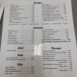 Rod's Donut Shop - Menu, as of Nov. 8, 2022