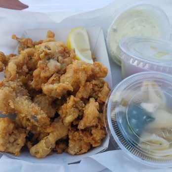 Pirates Pub & Grub - Whole clam belly platter with cucumber salad and pasta salad - American Near Me - Madeira Beach, Florida Pirates Pub & Grub - Whole clam belly platter with cucumber salad and pasta salad - American Near Me - Madeira Beach, Florida