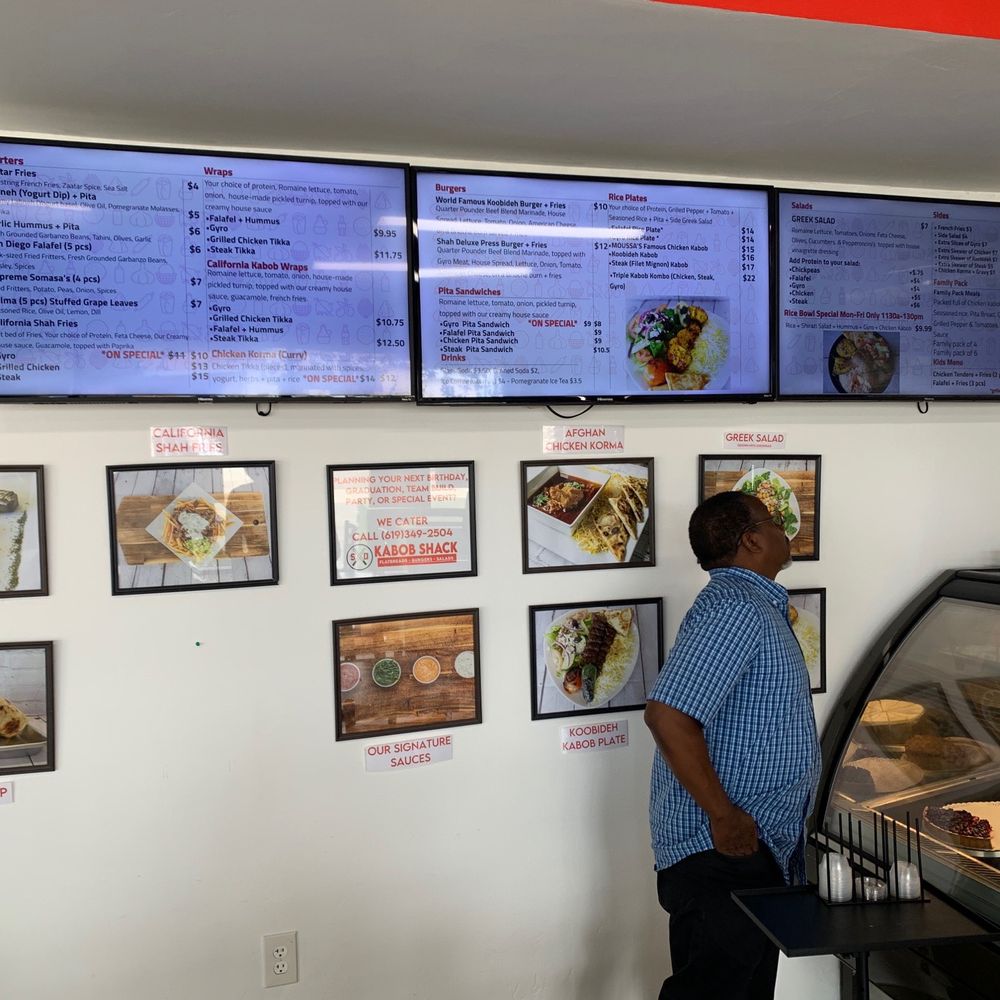 Kabob Shack - Broadway - Inside has a basic, not overwhelming menu on display! - Afghan Near Me - Chula Vista, California Kabob Shack - Broadway - Inside has a basic, not overwhelming menu on display! - Afghan Near Me - Chula Vista, California