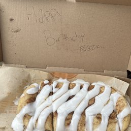 New Cinnamon Bread, and the birthday message inside just made my day! Thanks, y'all!