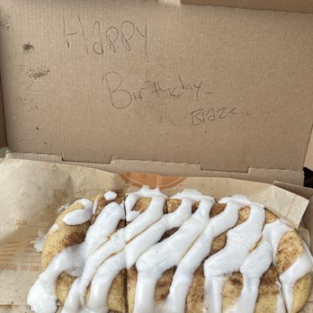 Blaze Pizza - New Cinnamon Bread, and the birthday message inside just made my day! Thanks, y'all! - Salad Near Me - Charlotte, North Carolina