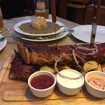 Salm Bräu - lentils and ribs in the foreground - Breweries Near Me - Vienna, 9 Salm Bräu - lentils and ribs in the foreground - Breweries Near Me - Vienna, 9