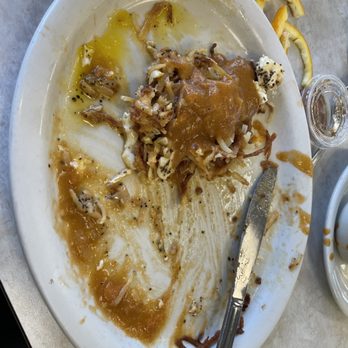 El Charro Cafe - What's left of my "Short Stack" combo - Mexican Near Me - Tulare, California