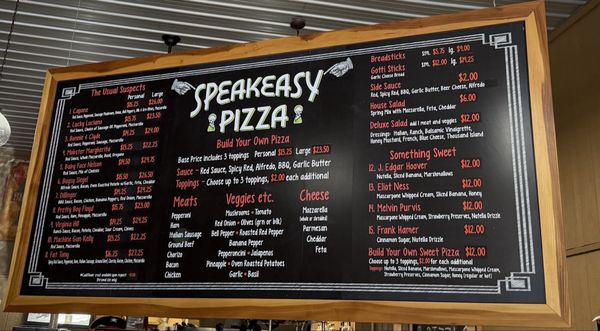 Menu photo 1 Speakeasy Pizza Orleans, IN Menu photo 1 Speakeasy Pizza Orleans, IN