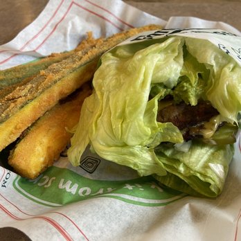 Farmer Boys - Farmer burger lettuce wrapped and zucchini sticks - Burgers Near Me - Baldwin Park, California