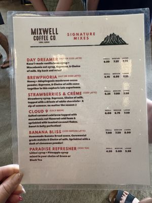 Menu photo 1 Mixwell Coffee Kalaheo, HI