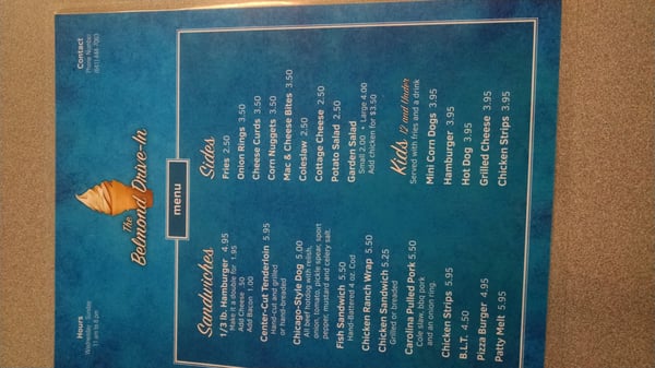 Menu photo 2 Belmond Drive-In Belmond, IA