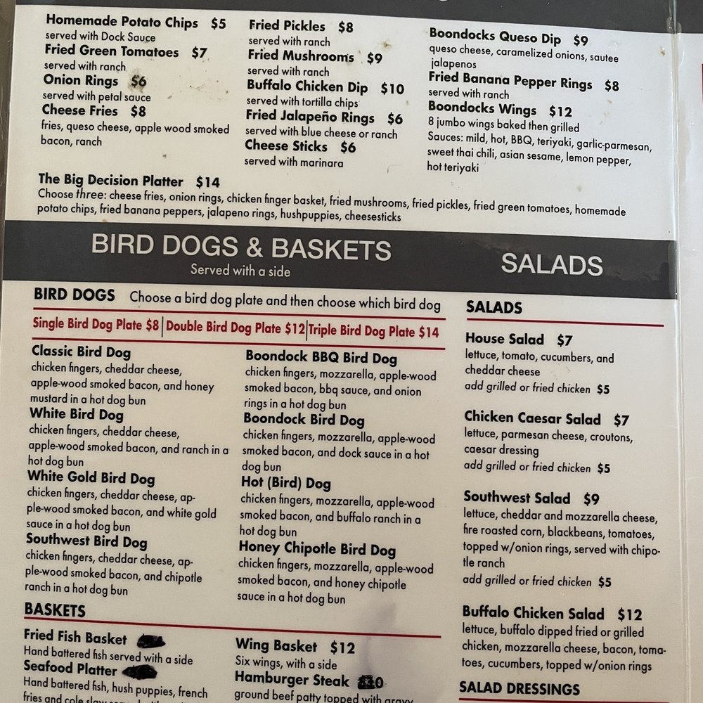 The Boondocks - Appetizers and baskets - American Near Me - Anderson, South Carolina The Boondocks - Appetizers and baskets - American Near Me - Anderson, South Carolina