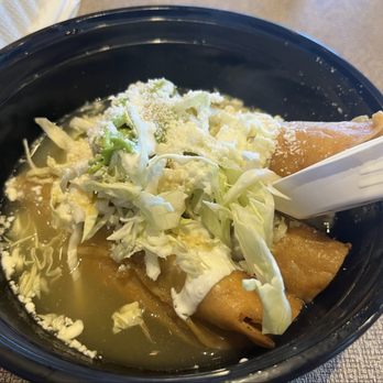 Mamacita's - Saturday Lunch Special: Chicken Taquitos Dunked in Clear Broth. - Mexican Near Me - Wichita, Kansas Mamacita's - Saturday Lunch Special: Chicken Taquitos Dunked in Clear Broth. - Mexican Near Me - Wichita, Kansas