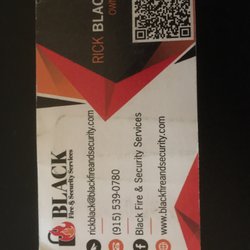 Black Fire & Security Services - Business card
