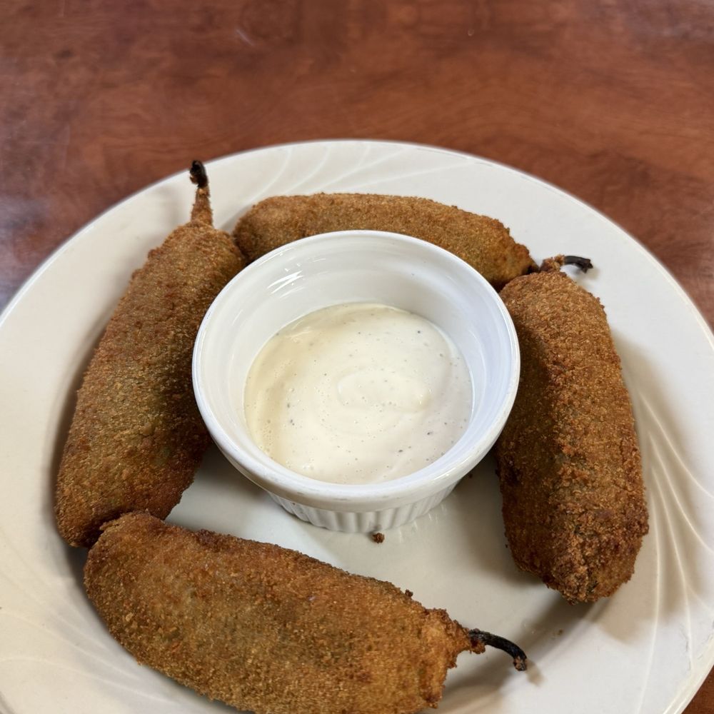 Little Store and Kitchen - Stuffed Jalapeños with Chicken, Ranch for dipping - Tex-Mex Near Me - Sherman, Texas Little Store and Kitchen - Stuffed Jalapeños with Chicken, Ranch for dipping - Tex-Mex Near Me - Sherman, Texas