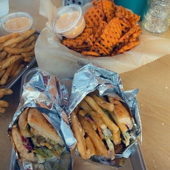 Spitz - Plano - Sweet Potato Fries & The Vegan Wrap - Mediterranean Near Me - Plano, Texas