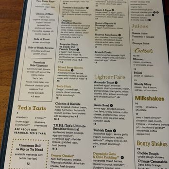 Ted's Bulletin 14th - Menu - Breakfast & Brunch Near Me - Washington, DC, District of Columbia
