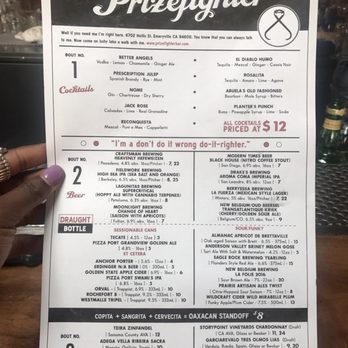 Prizefighter - Menu - Bars Near Me - Emeryville, California Prizefighter - Menu - Bars Near Me - Emeryville, California