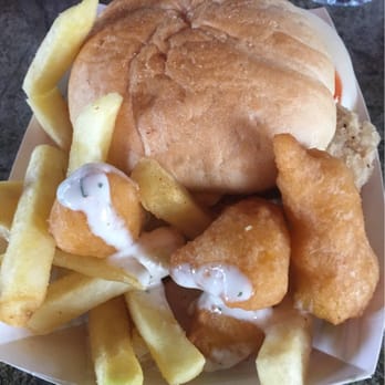 Brix Taphouse - Chicken sandwich with fries and corn nuggets - free - Bars Near Me - Jacksonville Beach, Florida