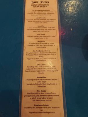 Menu photo 2 Lazy Jack's Bar & Pizza Vieques, PR